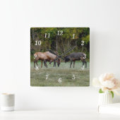 スリーブルエルクファイトウォールクロック スクエア壁時計 (ホーム)