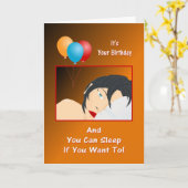 スリープもししたいおもしろい誕生日 カード (黄色い花)