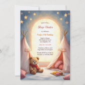 スリープアンダーコージーパジャマパーティーforガールズ誕生日 招待状 (正面)