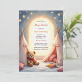 スリープアンダーコージーパジャマパーティーforガールズ誕生日 招待状 (スタンド正面)