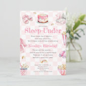 スリープアンダースナックパーティーガールズ誕生日 招待状 (スタンド正面)