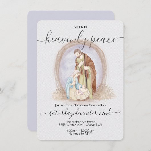 スリープインヘブンリーピース出生クリスマス 招待状 (正面/裏面)