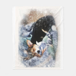 スリープウェルシュコーギー フリースブランケット