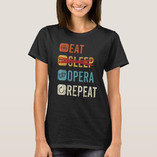 スリープオペラリピ食べートオペラシンガー1 Tシャツ (正面)