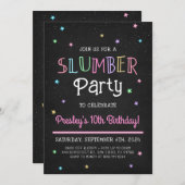 スリープオーバー誕生日パーティー招待状 招待状 (正面/裏面)