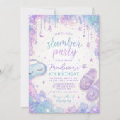 スリープオーバー 誕生日会 ティーン/ティーン向け 招待状 (正面)