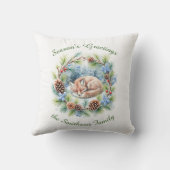 スリープキツネインウィンターリースホリデイ クッション (裏面)