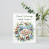 スリープキツネインウィンターリースホリデイ ポストカード (スタンド正面)