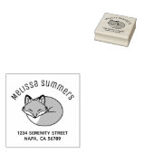 スリープキツネ、エッチングされたアーチアドレス ラバースタンプ (押印)