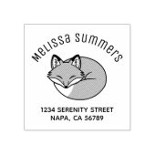 スリープキツネ、エッチングされたアーチアドレス ラバースタンプ (インプリント)