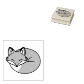 スリープキツネ、エッチング ラバースタンプ (押印)