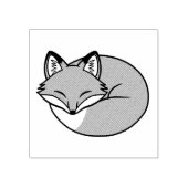 スリープキツネ、エッチング ラバースタンプ (インプリント)