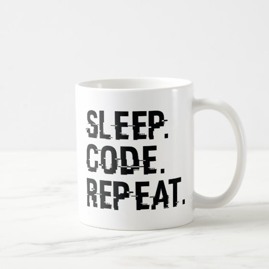 スリープコードの繰り返し コーヒーマグカップ (右)