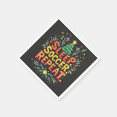 スリープサッカーリピータークリスマスツリーサッカー愛好家 スタンダードカクテルナプキン (角)