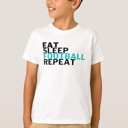 スリープサッカー食べリピーターサッカー愛好家 Tシャツ (正面)