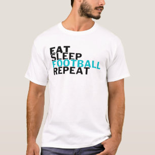 スリープサッカー食べリピーターサッカー愛好家 Tシャツ