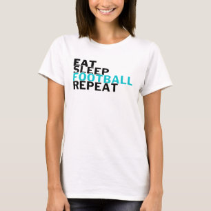 スリープサッカー食べリピーターサッカー愛好家 Tシャツ