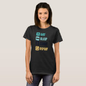 スリープサーフ食べリプレースサーファー Tシャツ (正面フル)
