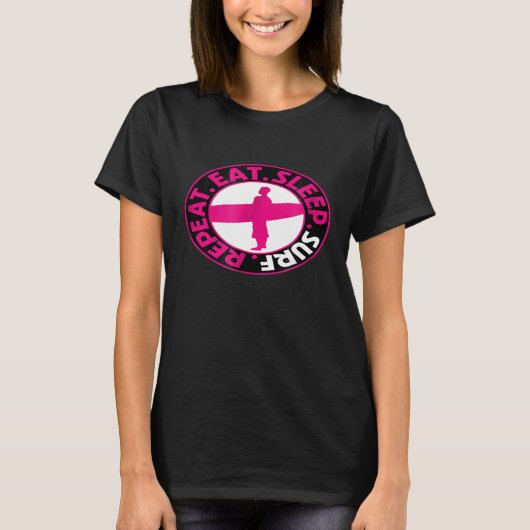 スリープサーフ食べリプレースサーファー Tシャツ (正面)