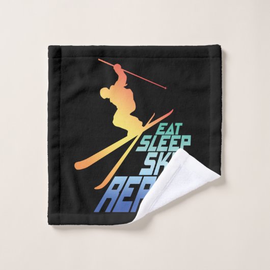 スリープスキ食べーリプレーススキーラバープレーヤースポーツ ウォッシュタオル (ウォッシュタオル)