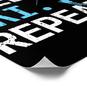 スリープスキ食べーリプレーススキー趣味ウィンタースポーツ ポスター (角)