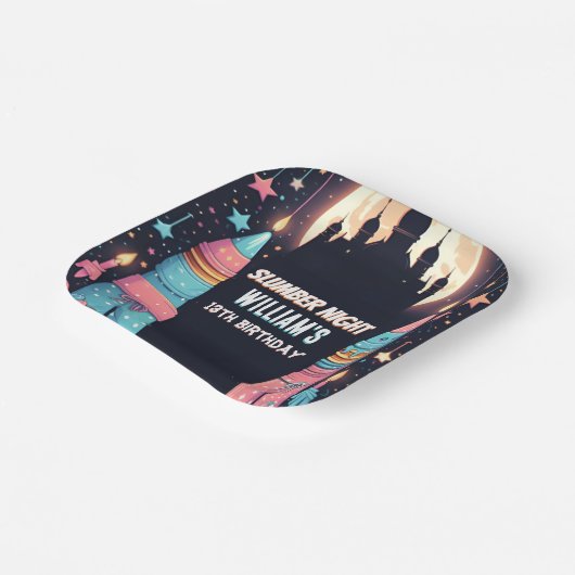 スリープスタースリープバースランバーパーティー13th誕生日 ペーパープレート (傾斜あり)