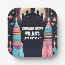 スリープスタースリープバースランバーパーティー13th誕生日 ペーパープレート