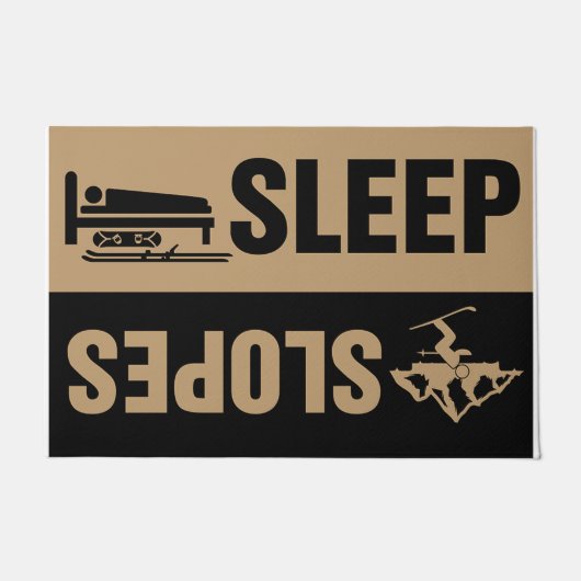 スリープスロープドアマットスキーロッジデコーウェルカム ドアマット (正面)