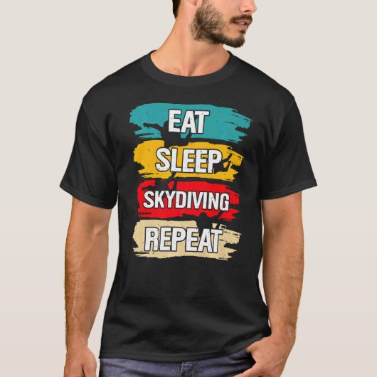 スリープス食べカイダイビング繰り返し Tシャツ (正面)