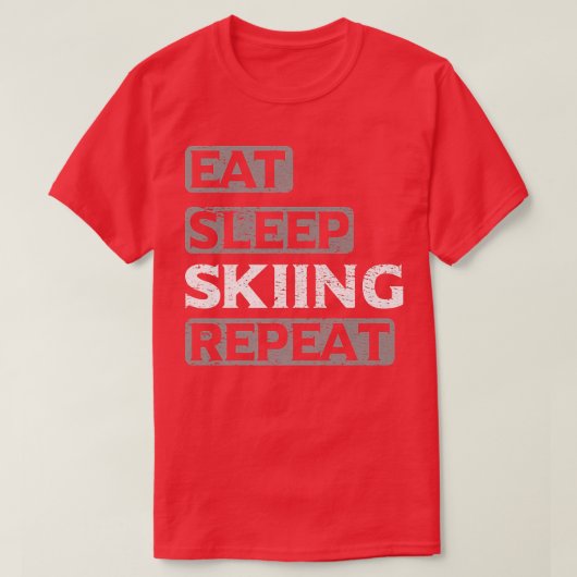 スリープス食べキー繰り返しスノーボーダーアドベンチャー雪 Tシャツ (デザイン正面)