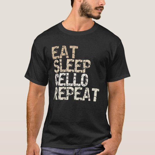 スリープセ食べロレピートVioloncello Cellist Tシャツ (正面)