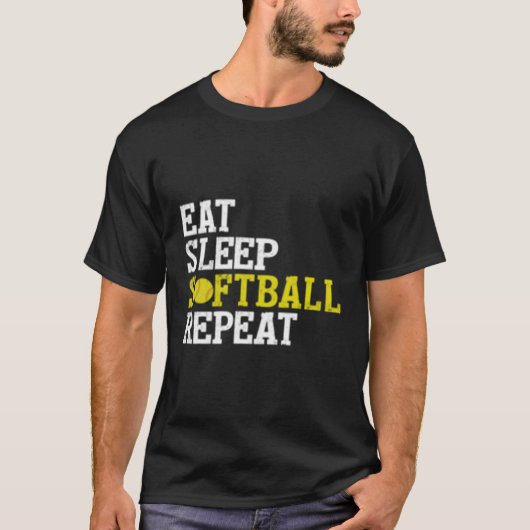 スリープソフトボ食べールのリピート Tシャツ (正面)