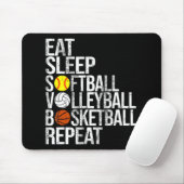 スリープソフトボ食べールバレーボールバスケットボールRepeat Fu マウスパッド (マウス)