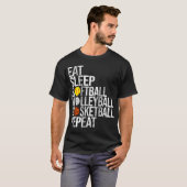 スリープソフトボ食べールバレーボールバスケットボールRepeat Fu Tシャツ (正面フル)