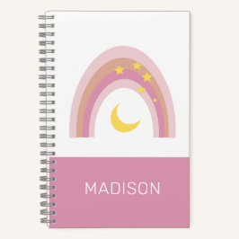 'スリープタイム レインボー'、かわいいボヘミアンピンクカスタム ノートブック