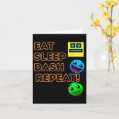 スリープダッシュリピート ビデオゲーム ジオメトリ ゲーマー カード (黄色い花)