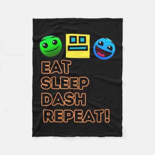 スリープダッシュ繰り返しビデオゲームジオメトリビデオゲーマー フリースブランケット (正面)