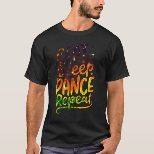 スリープダンス食べリピート踊り少年少女ダンサー Tシャツ (正面)