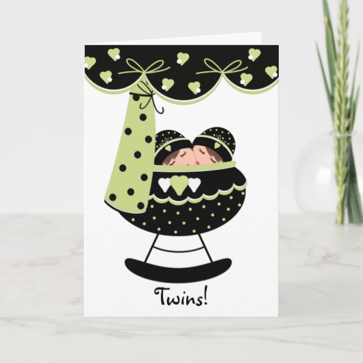 スリープツインベビー新生児グリーティングカード カード (正面)