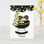 スリープツインベビー新生児グリーティングカード カード (黄色い花)