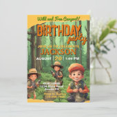 スリープテントキャンプアウト任意の年齢の誕生日パーティー 招待状 (スタンド正面)