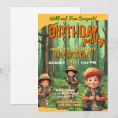 スリープテントキャンプアウト任意の年齢の誕生日パーティー 招待状 (正面/裏面)