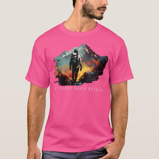 スリープハイク食べリピーター登山キャンプレトロヴィンテージ Tシャツ (正面)