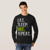 スリープバイク食べサイクリープのリピートサイクリングサイクリングサイクリストのギフト Tシャツ (正面フル)