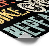 スリープバイク食べサイクリープレトロバイクマウンテンバイクもしくは自転車に乗る人 ポスター (角)