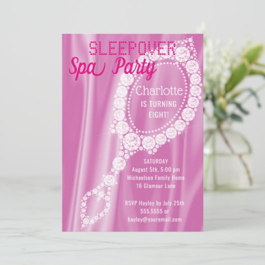 スリープバースパパーティーガールズバースデーパーティー招待状 招待状 (スタンド正面)