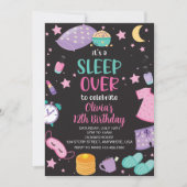 スリープバースランバーパーティーピンクパープルトゥイーン 招待状 (正面)