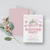 スリープバーパーティースランバーパーティーピンクガール誕生日 招待状