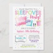 スリープバー招待状スランバーパーティー誕生日 招待状 (正面)