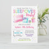 スリープバー招待状スランバーパーティー誕生日 招待状 (スタンド正面)